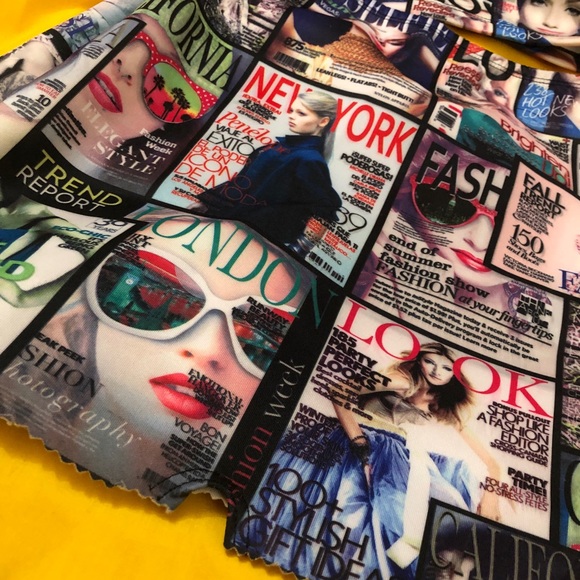 2-piece top and mini skirt cool with magazine covers - Picture 2 of 9